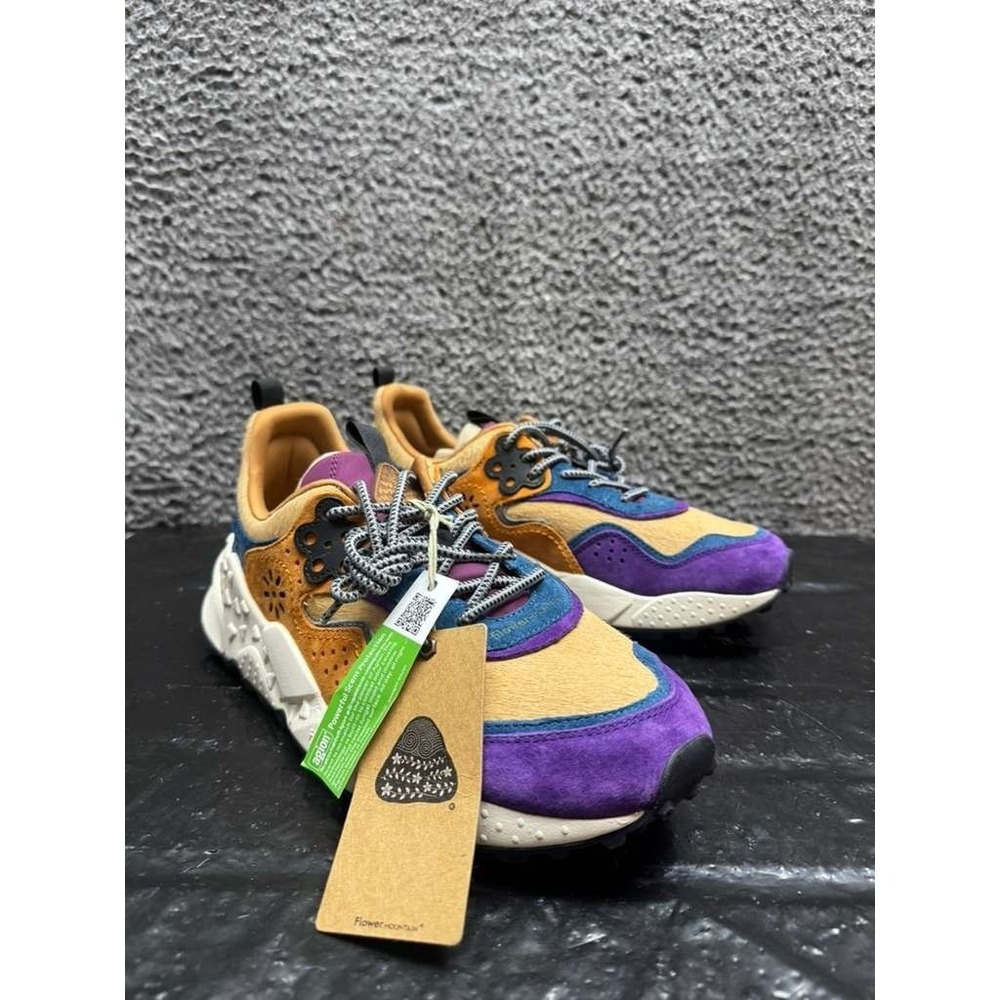 NWOB Flower Mountain Kotetsu Real Dyed Fur Sneakers FM36-2-006 Mens Size 8 US